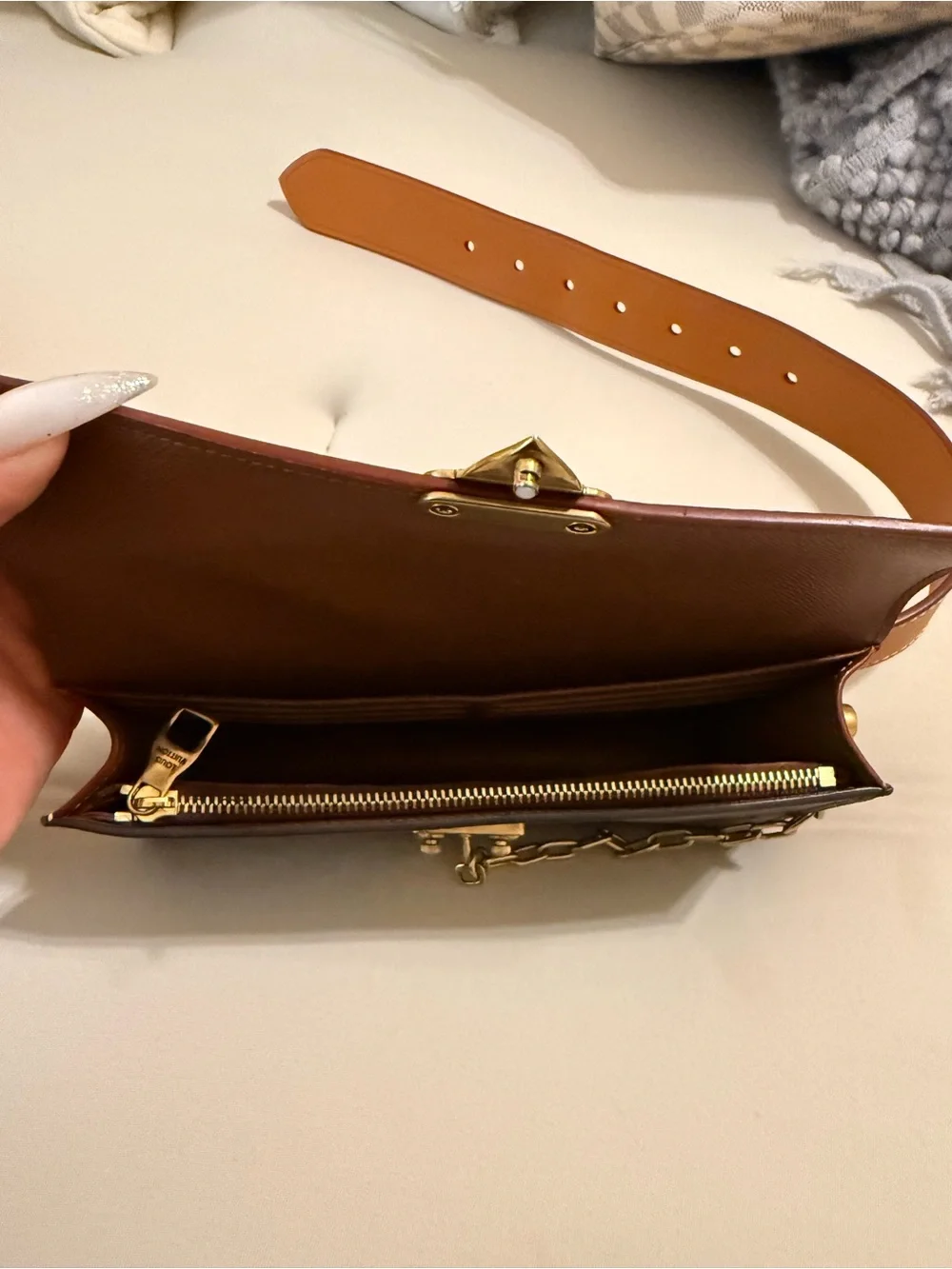 Louis Vuitton Brown Monogram Canvas Pallas Chain Crossbody
